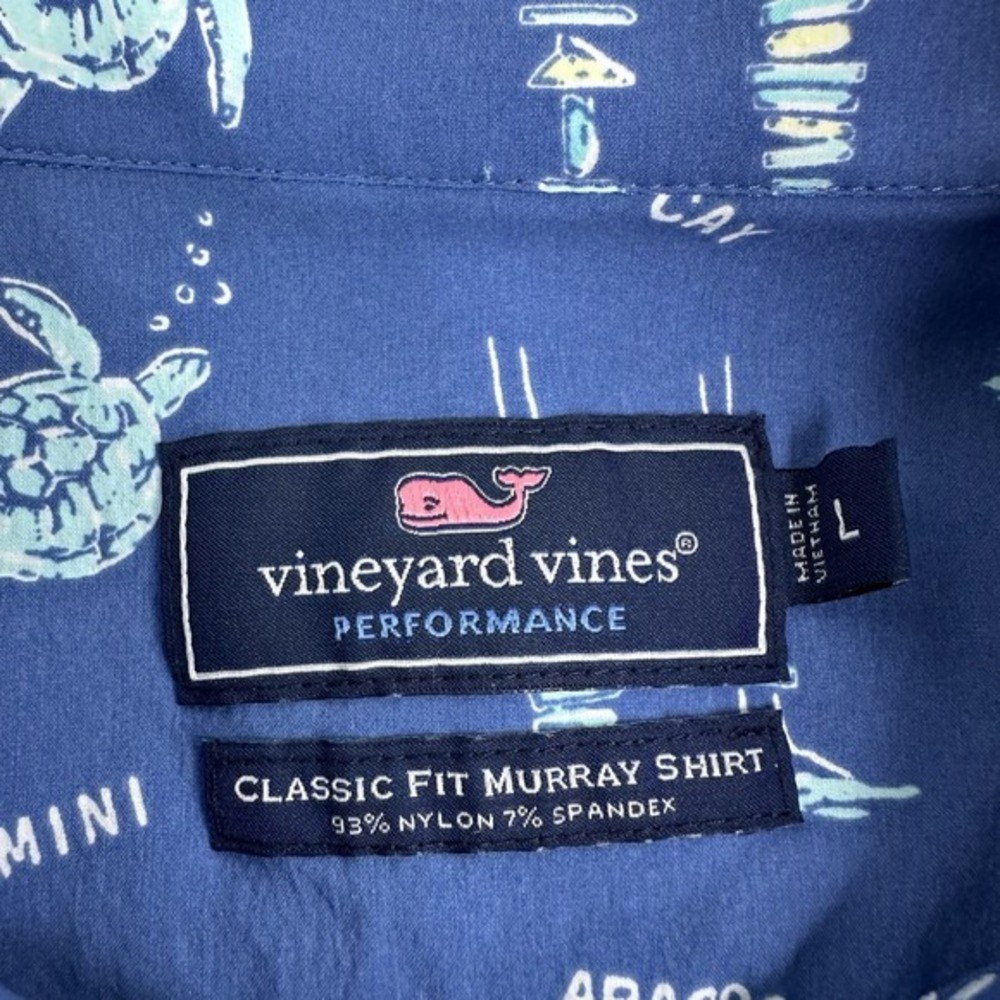 Vineyard Vines Mens Murray Classic Shirt‎ Blue Caribbean Print L 1W010544 - Picture 4 of 10